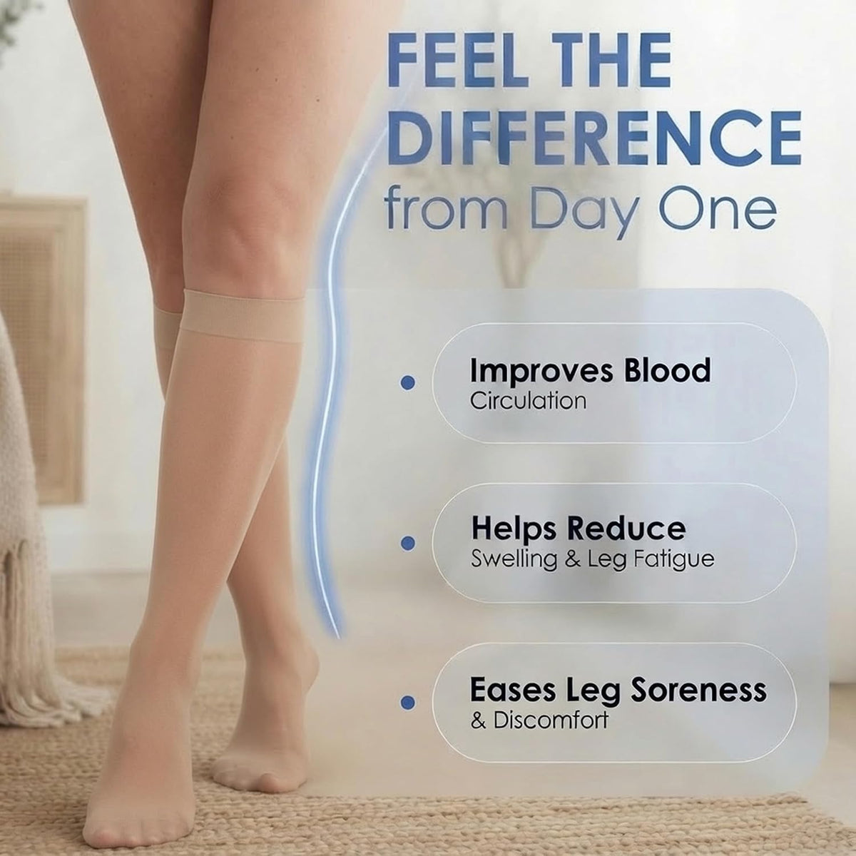 ABSOLUTE SUPPORT Sheer Womens Compression Socks 15-20 mmHg
