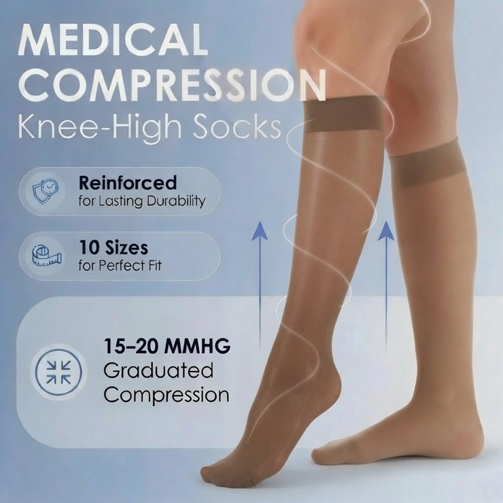 ABSOLUTE SUPPORT Sheer Womens Compression Socks 15-20 mmHg