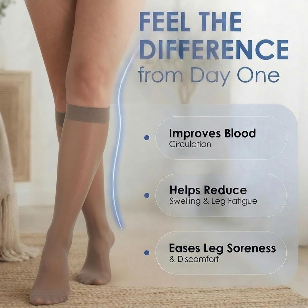 ABSOLUTE SUPPORT Sheer Womens Compression Socks 15-20 mmHg