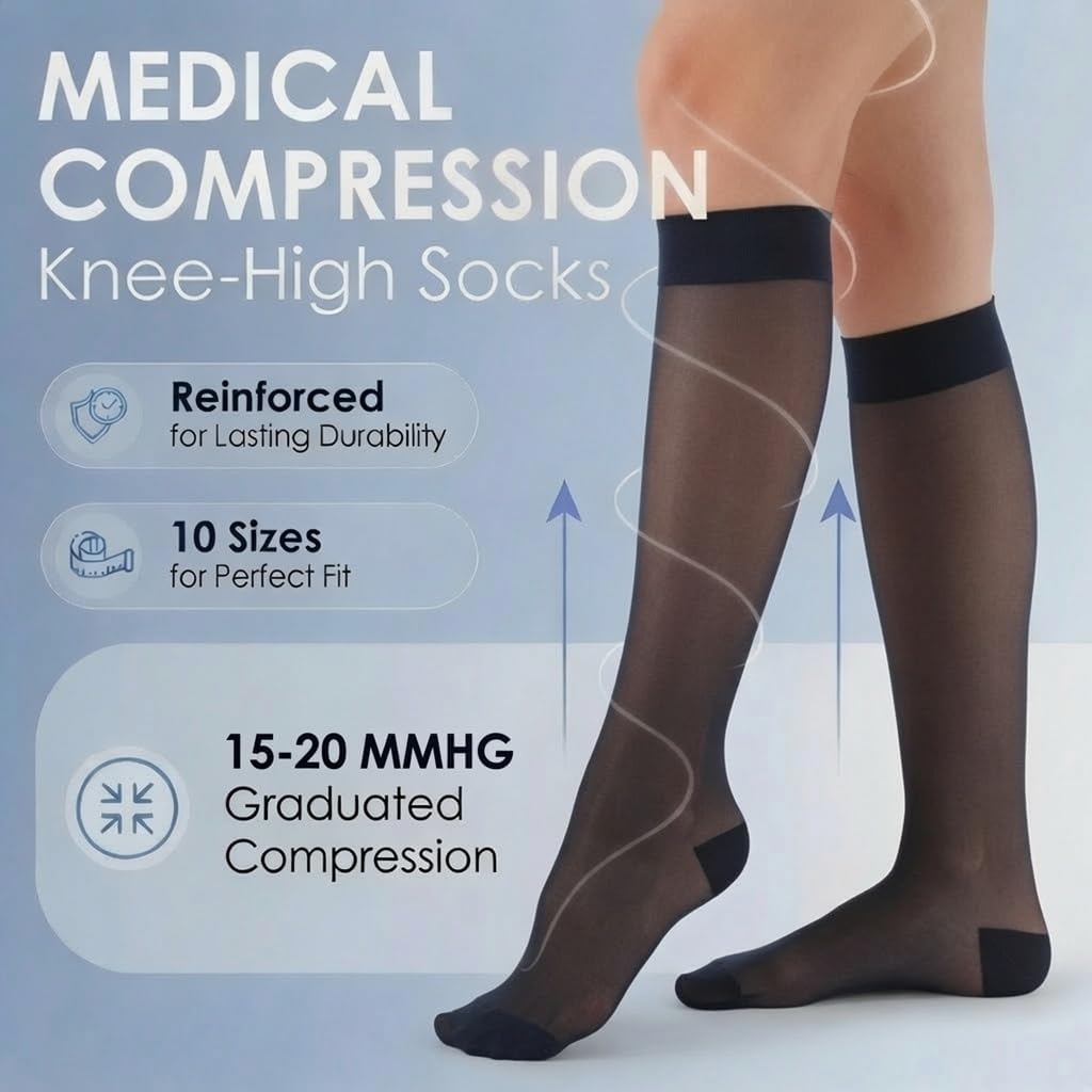 ABSOLUTE SUPPORT Sheer Womens Compression Socks 15-20 mmHg