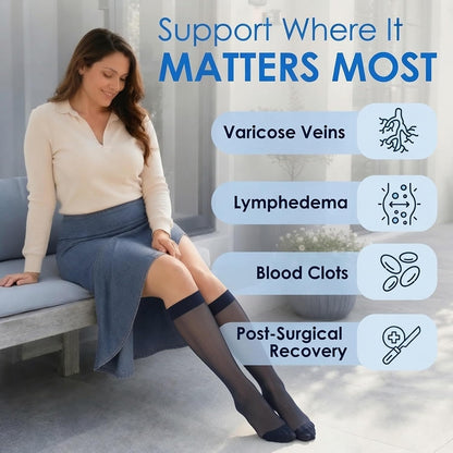 ABSOLUTE SUPPORT Sheer Womens Compression Socks 15-20 mmHg