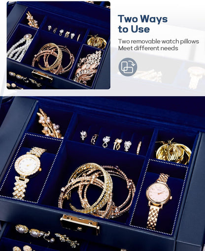 Large Jewelry Box for Women: 5-Layer Organizer with Lock for Dresser