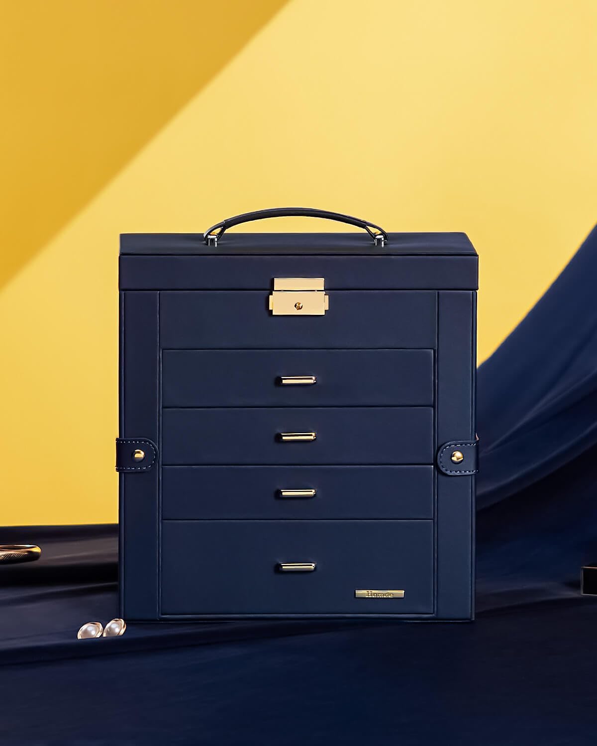 Large Jewelry Box for Women: 5-Layer Organizer with Lock for Dresser