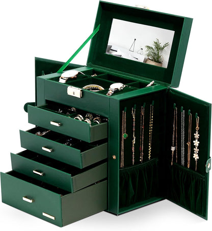 Large Jewelry Box for Women: 5-Layer Organizer with Lock for Dresser