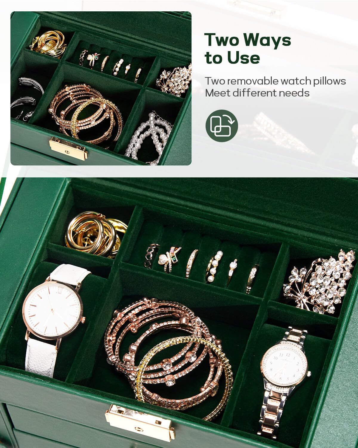 Large Jewelry Box for Women: 5-Layer Organizer with Lock for Dresser