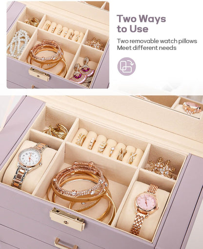 Large Jewelry Box for Women: 5-Layer Organizer with Lock for Dresser