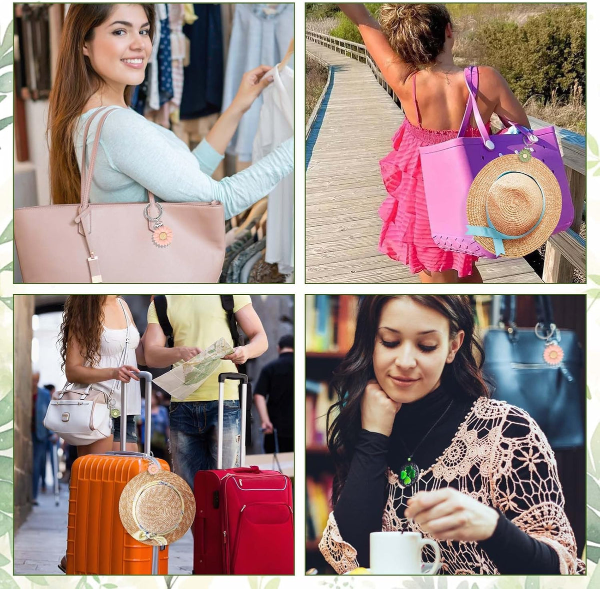 2 Pcs Hat Clip for Travel on Bag- Securely Attach Hats to Bags, Totes, Luggage - Hands-Free, Prevents Loss at Beach/Outings
