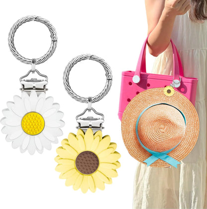 2 Pcs Hat Clip for Travel on Bag- Securely Attach Hats to Bags, Totes, Luggage - Hands-Free, Prevents Loss at Beach/Outings