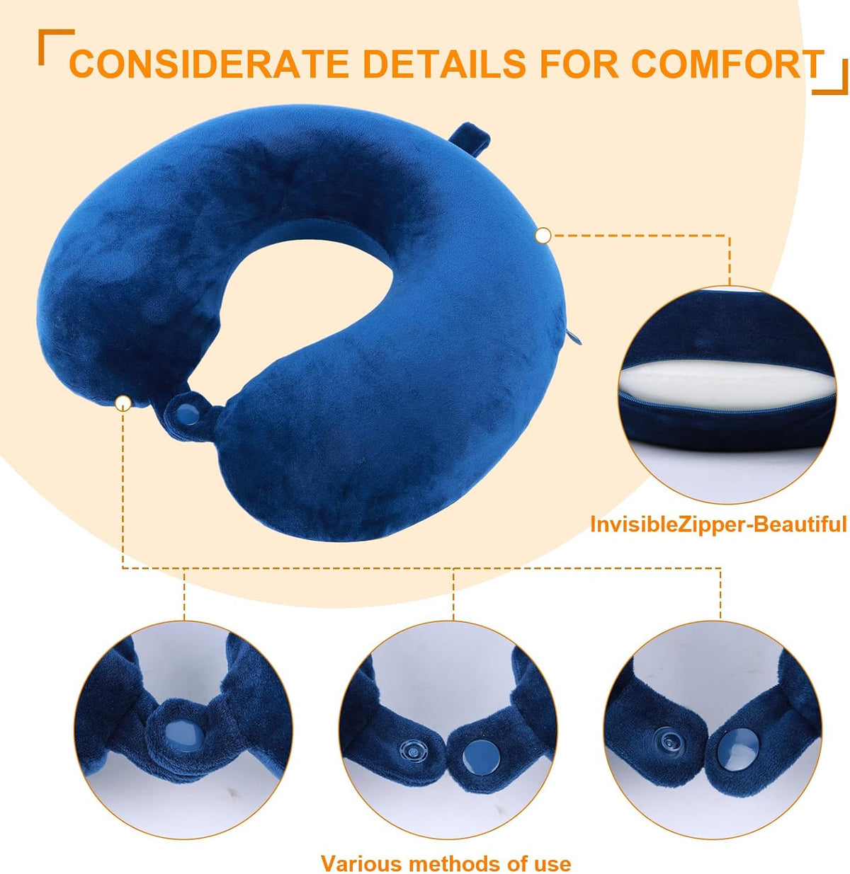 Travel Pillow,100% Pure Memory Foam U Shaped Neck Pillow,Super Lightweight Portable Headrest Great for Airplane, Car,Home,Office,Sleeping Rest (Grey)