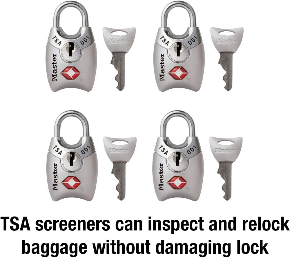 4689Q TSA Approved Luggage Lock, 4 Pack, Colors May Vary