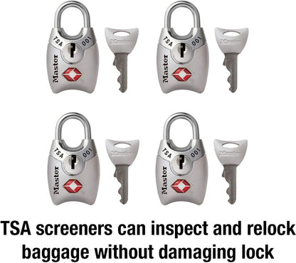 4689Q TSA Approved Luggage Lock, 4 Pack, Colors May Vary