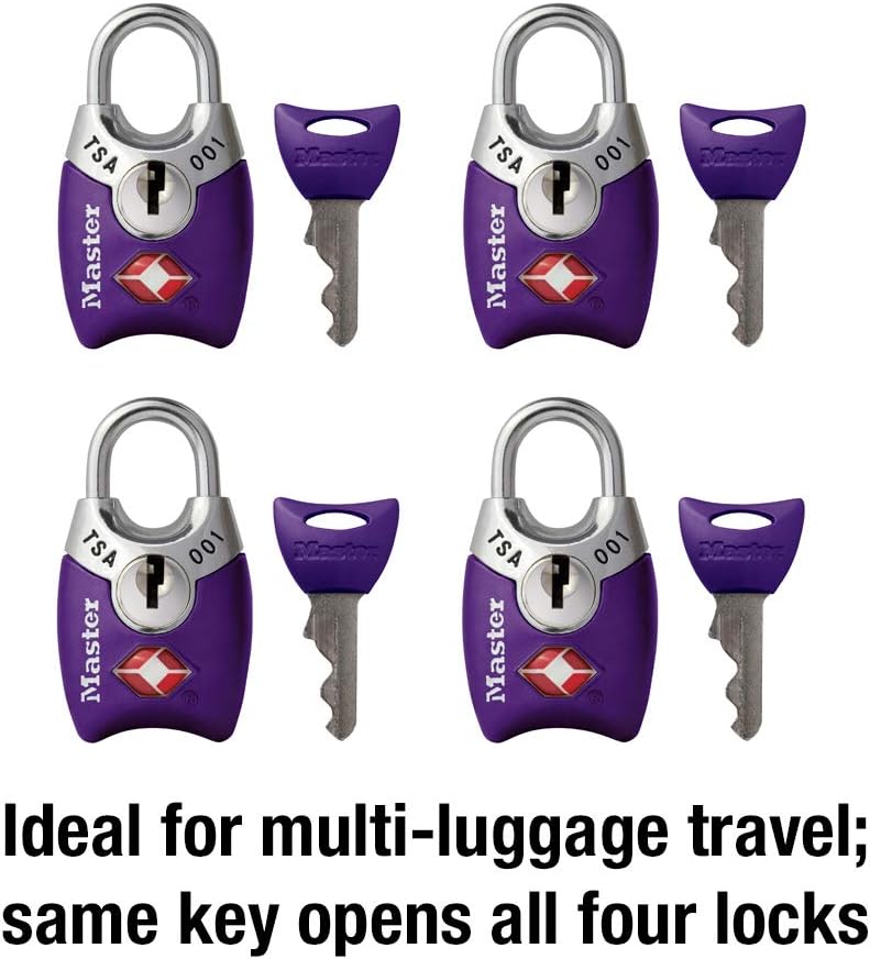 4689Q TSA Approved Luggage Lock, 4 Pack, Colors May Vary