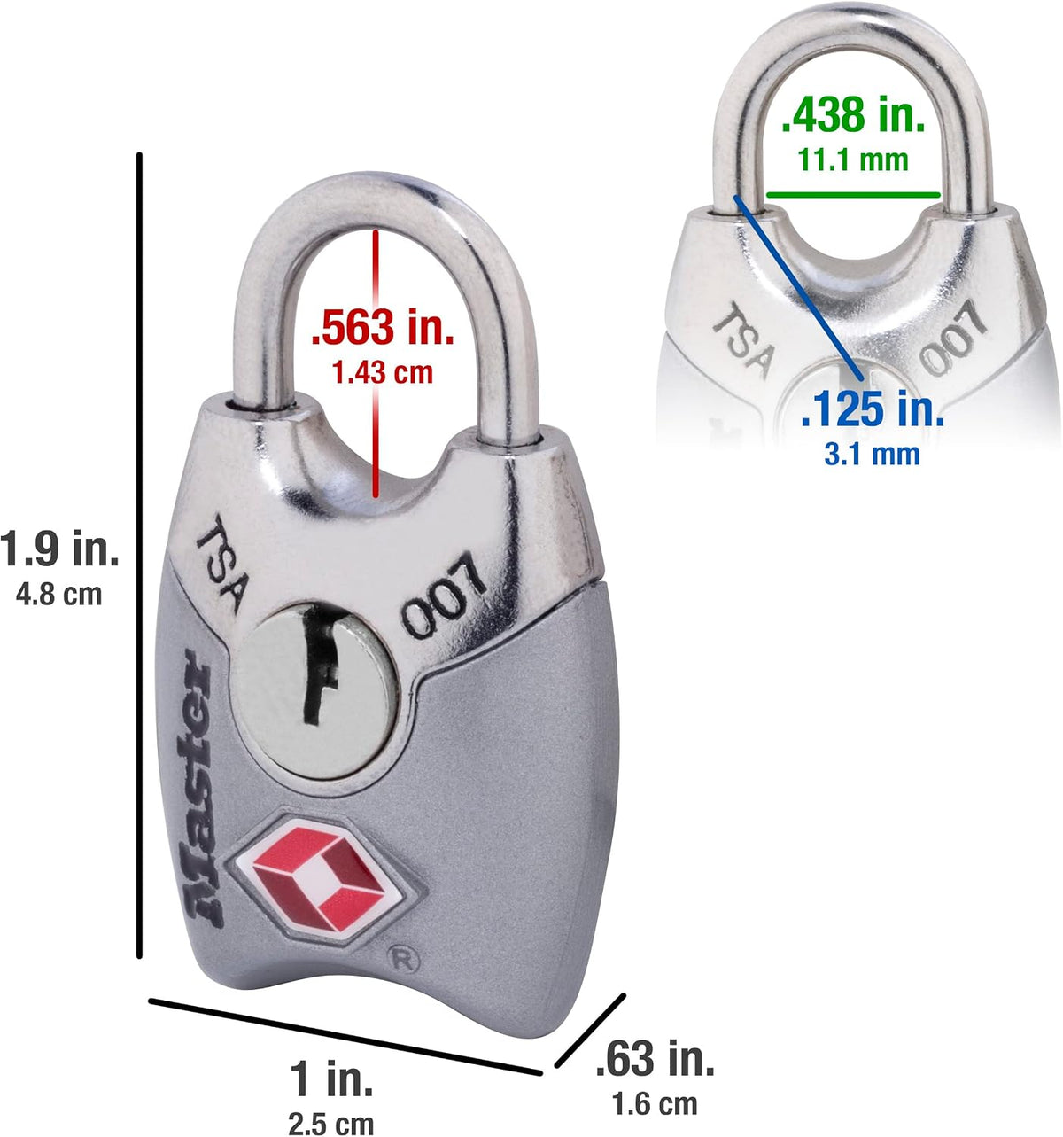 4689Q TSA Approved Luggage Lock, 4 Pack, Colors May Vary
