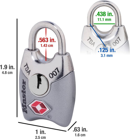 4689Q TSA Approved Luggage Lock, 4 Pack, Colors May Vary