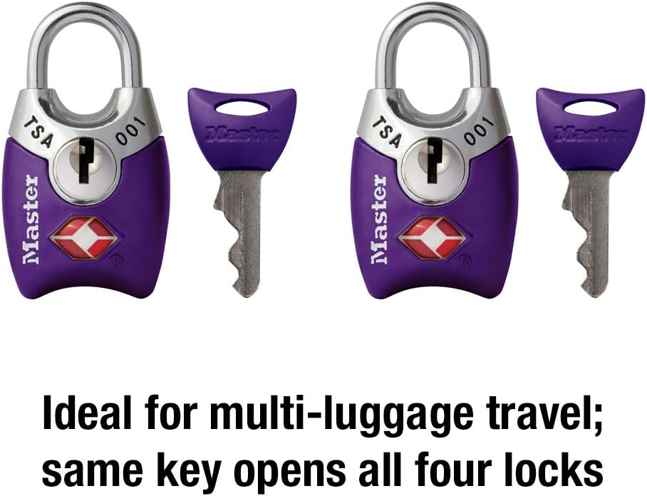 4689Q TSA Approved Luggage Lock, 4 Pack, Colors May Vary