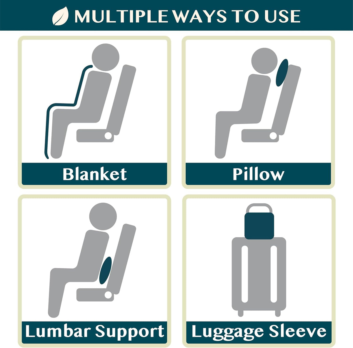 Travel Blanket Airplane Compact with Bag Lightweight, Navy Blue