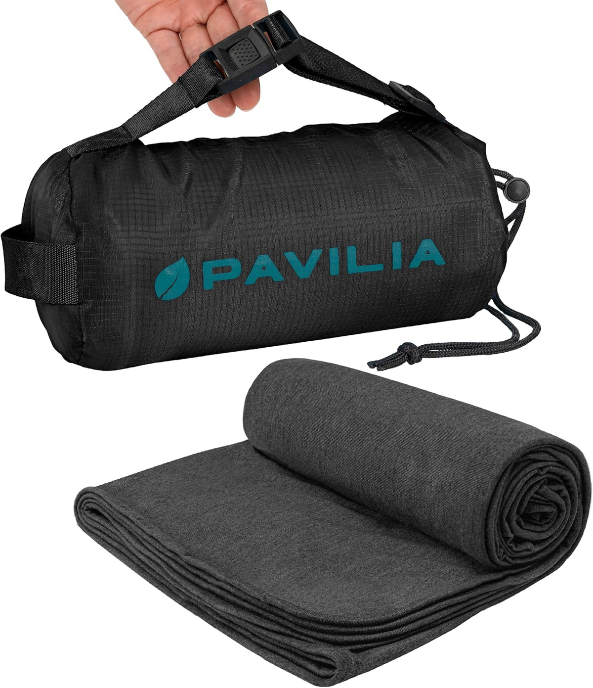 Travel Blanket Airplane Compact with Bag Lightweight, Navy Blue