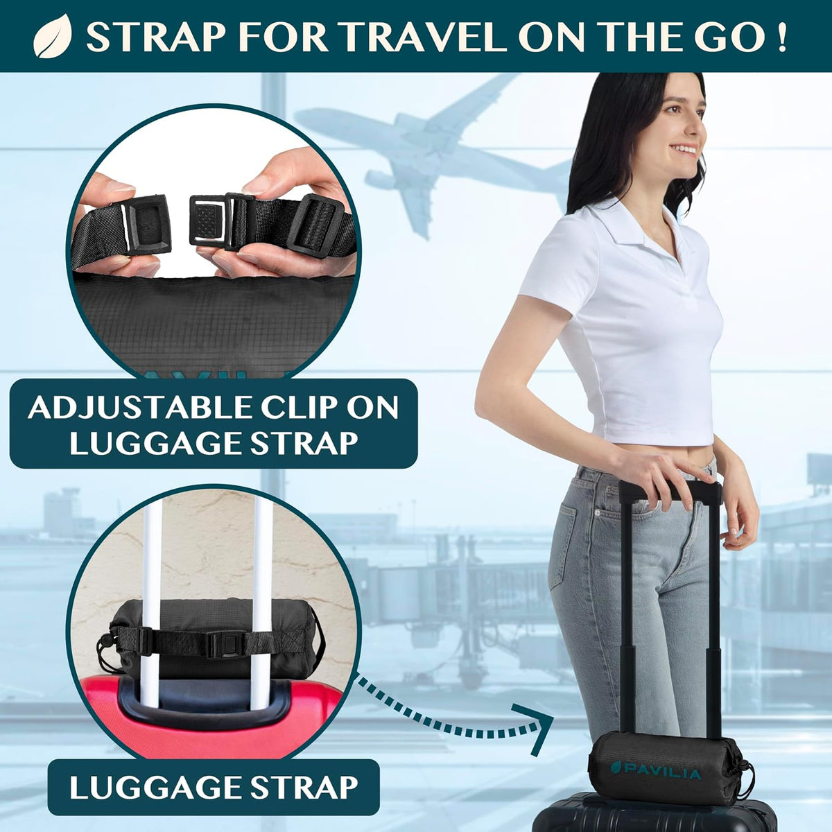 Travel Blanket Airplane Compact with Bag Lightweight, Navy Blue