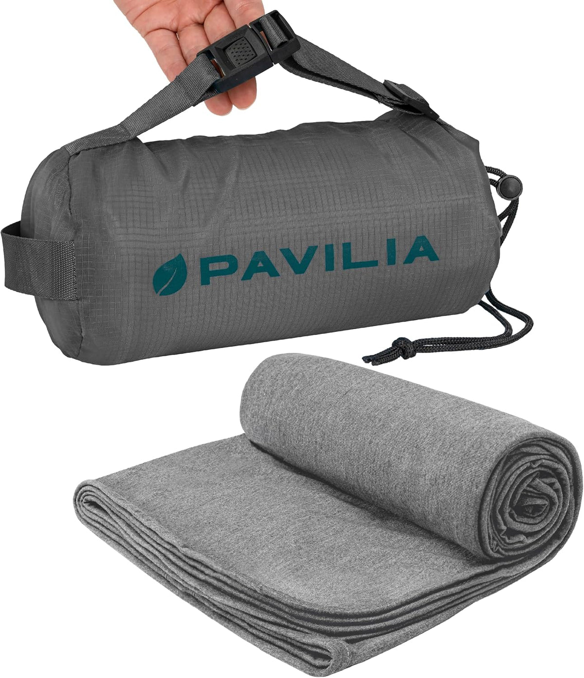 Travel Blanket Airplane Compact with Bag Lightweight, Navy Blue