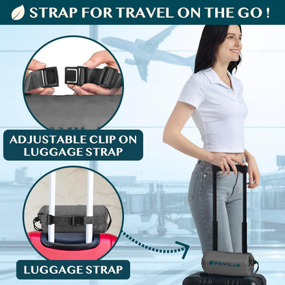 Travel Blanket Airplane Compact with Bag Lightweight, Navy Blue