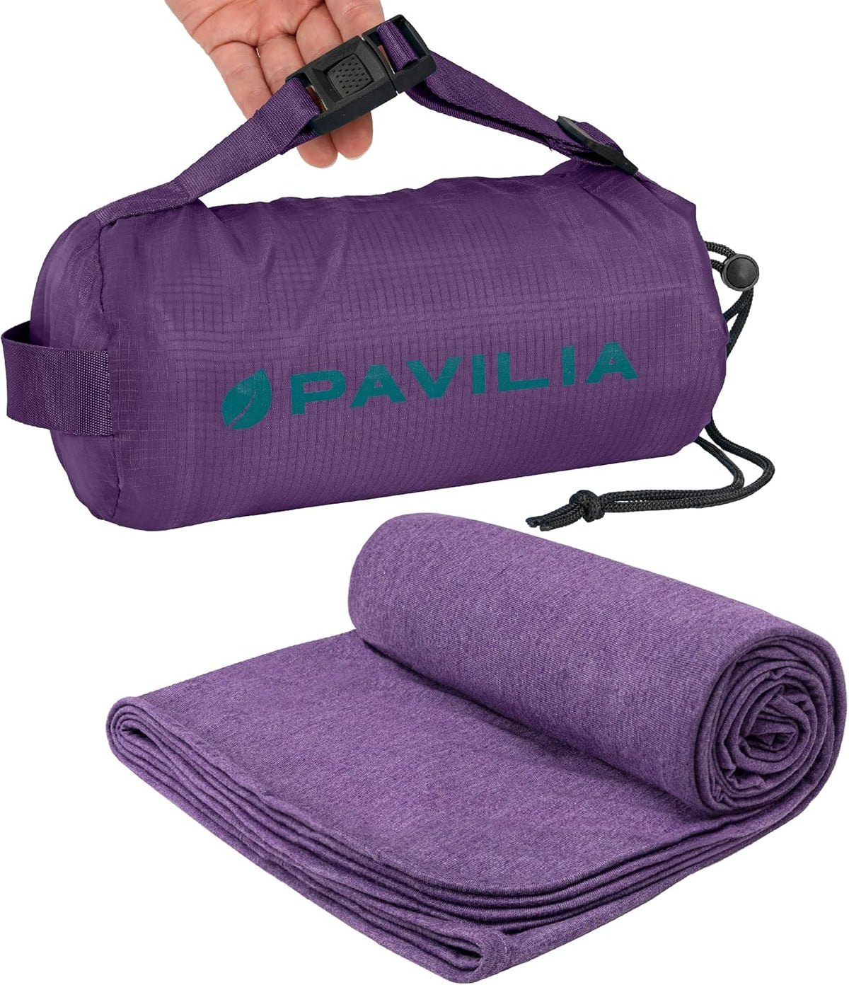 Travel Blanket Airplane Compact with Bag Lightweight, Navy Blue
