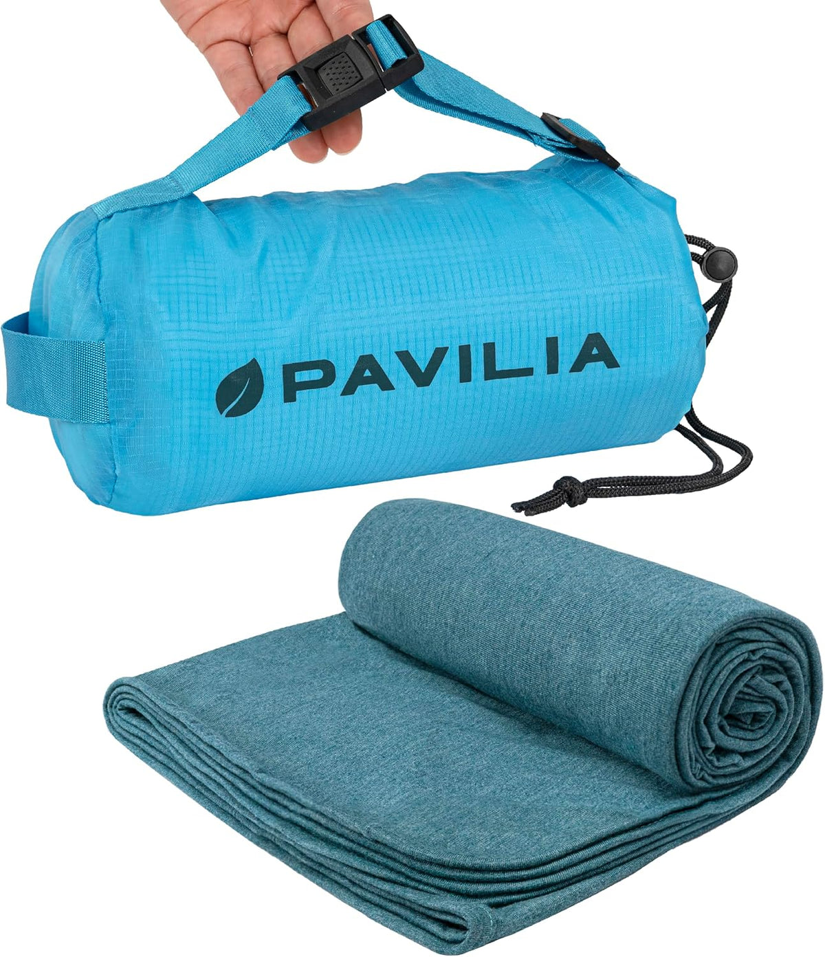 Travel Blanket Airplane Compact with Bag Lightweight, Navy Blue