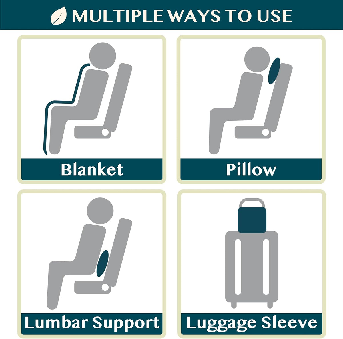 Travel Blanket Airplane Compact with Bag Lightweight, Navy Blue