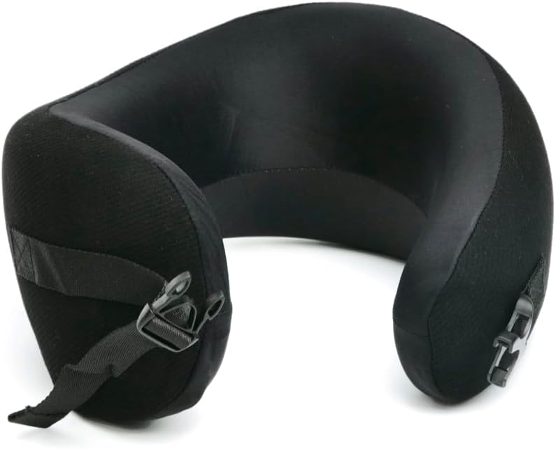 C Travel Pillow, Award-Winning Patented Ergonomic Design for Chin & Neck Support Memory Foam Neck Pillow, Compact Airplane Pillow for Traveling, Flight, Car (Hunter Green, Medium)