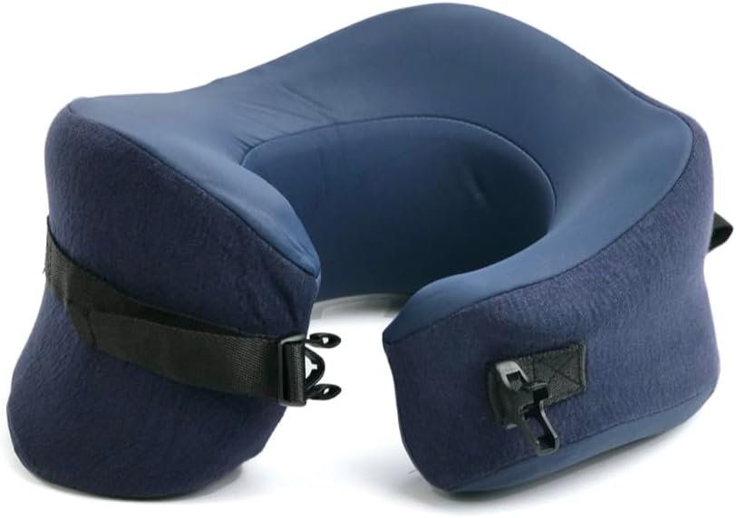 C Travel Pillow, Award-Winning Patented Ergonomic Design for Chin & Neck Support Memory Foam Neck Pillow, Compact Airplane Pillow for Traveling, Flight, Car (Hunter Green, Medium)