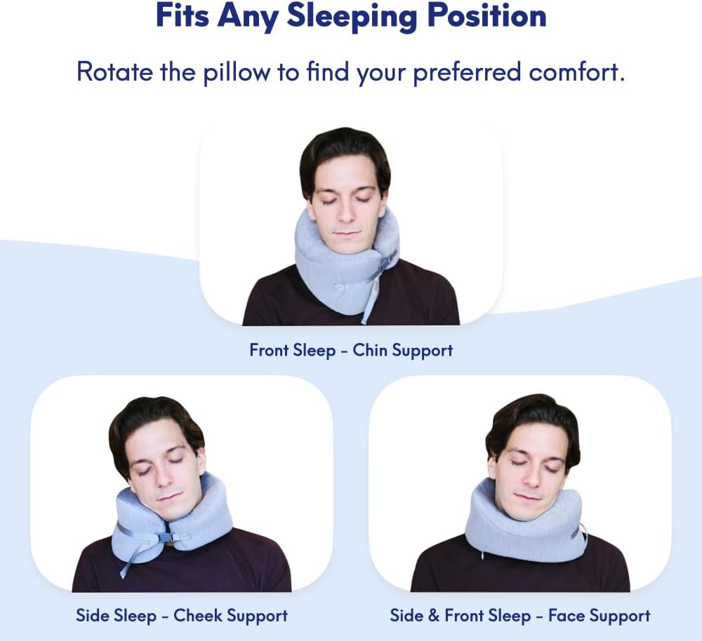 C Travel Pillow, Award-Winning Patented Ergonomic Design for Chin & Neck Support Memory Foam Neck Pillow, Compact Airplane Pillow for Traveling, Flight, Car (Hunter Green, Medium)