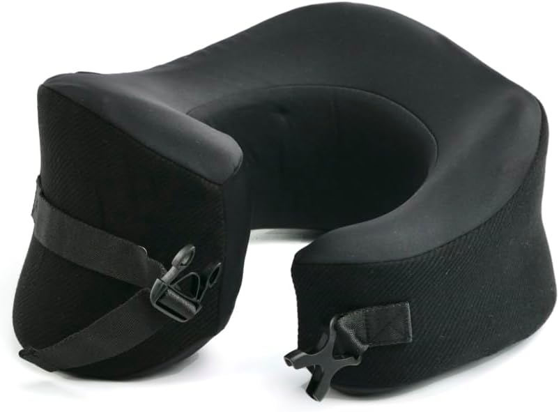 C Travel Pillow, Award-Winning Patented Ergonomic Design for Chin & Neck Support Memory Foam Neck Pillow, Compact Airplane Pillow for Traveling, Flight, Car (Hunter Green, Medium)