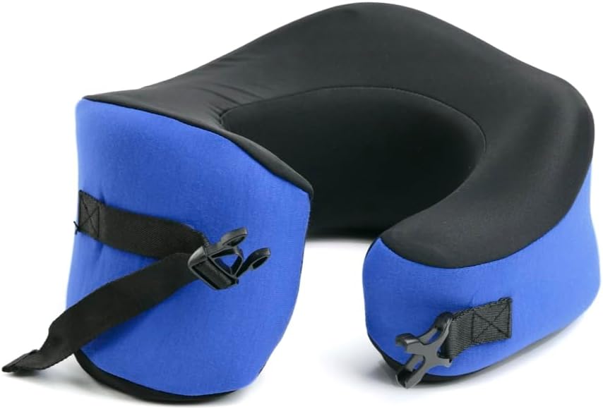 C Travel Pillow, Award-Winning Patented Ergonomic Design for Chin & Neck Support Memory Foam Neck Pillow, Compact Airplane Pillow for Traveling, Flight, Car (Hunter Green, Medium)