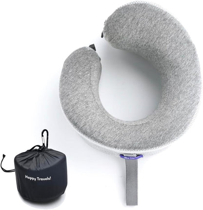 C Travel Pillow, Award-Winning Patented Ergonomic Design for Chin & Neck Support Memory Foam Neck Pillow, Compact Airplane Pillow for Traveling, Flight, Car (Hunter Green, Medium)
