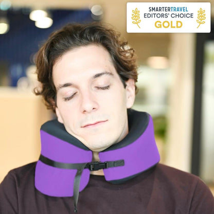 C Travel Pillow, Award-Winning Patented Ergonomic Design for Chin & Neck Support Memory Foam Neck Pillow, Compact Airplane Pillow for Traveling, Flight, Car (Hunter Green, Medium)