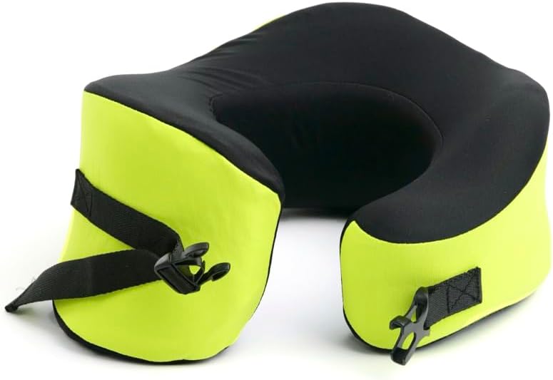 C Travel Pillow, Award-Winning Patented Ergonomic Design for Chin & Neck Support Memory Foam Neck Pillow, Compact Airplane Pillow for Traveling, Flight, Car (Hunter Green, Medium)