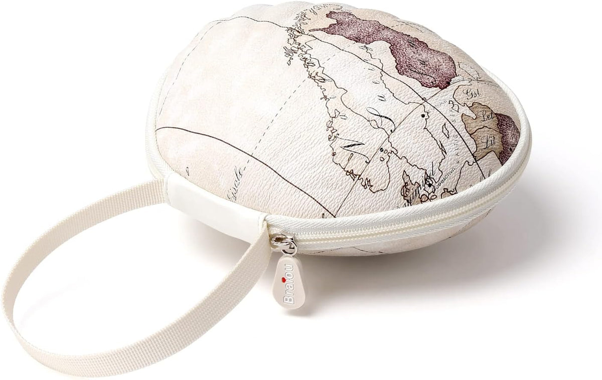 Hard Travel Case for Silicone Bras [A-C Cup] Premium Nubra Organizer Portable Lingerie Underwear Storage Bag (Map)