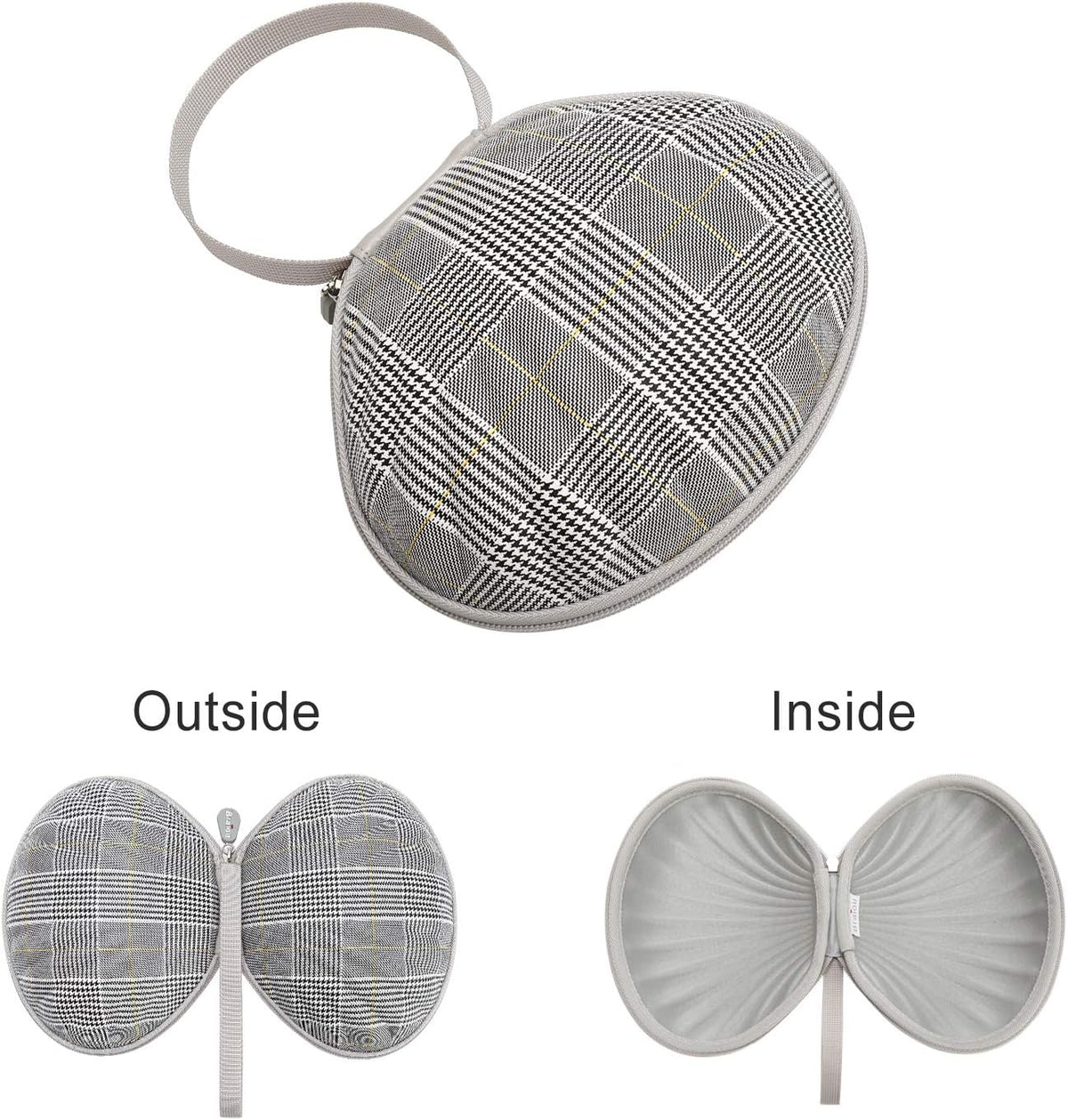 Hard Travel Case for Silicone Bras [A-C Cup] Premium Nubra Organizer Portable Lingerie Underwear Storage Bag (Map)