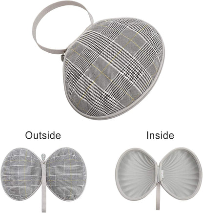 Hard Travel Case for Silicone Bras [A-C Cup] Premium Nubra Organizer Portable Lingerie Underwear Storage Bag (Map)