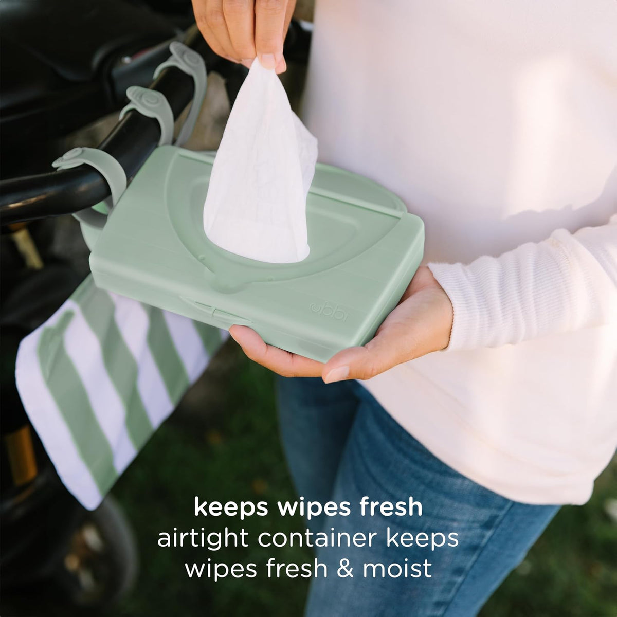 On-the-Go Baby Wipes Dispenser, Sage