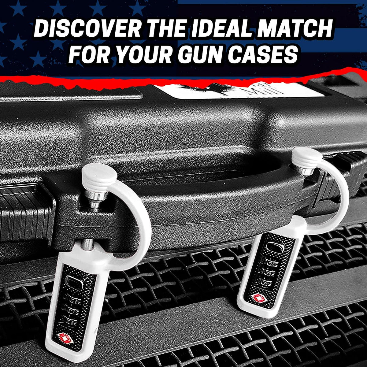 TSA Approved Travel Gun Lock, Cut-Resistant Child-Safe Padlock, White