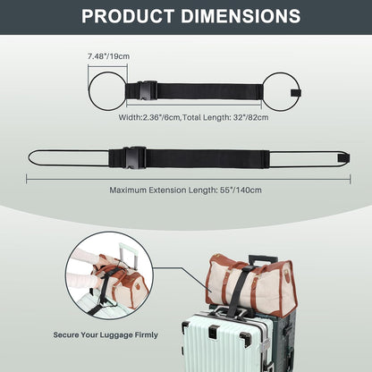 Luggage Straps for Suitcases 3 PCS, Adjustable Elastic Tick Rope