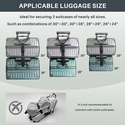 Luggage Straps for Suitcases 3 PCS, Adjustable Elastic Tick Rope