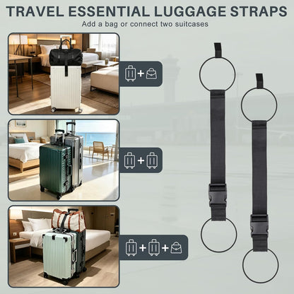 Luggage Straps for Suitcases 3 PCS, Adjustable Elastic Tick Rope