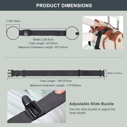 Luggage Straps for Suitcases 3 PCS, Adjustable Elastic Tick Rope