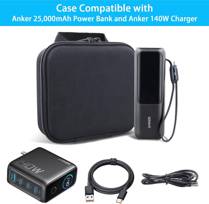 Hard Case for Anker 25,000mAh Laptop 25K 165W Power Bank, Black