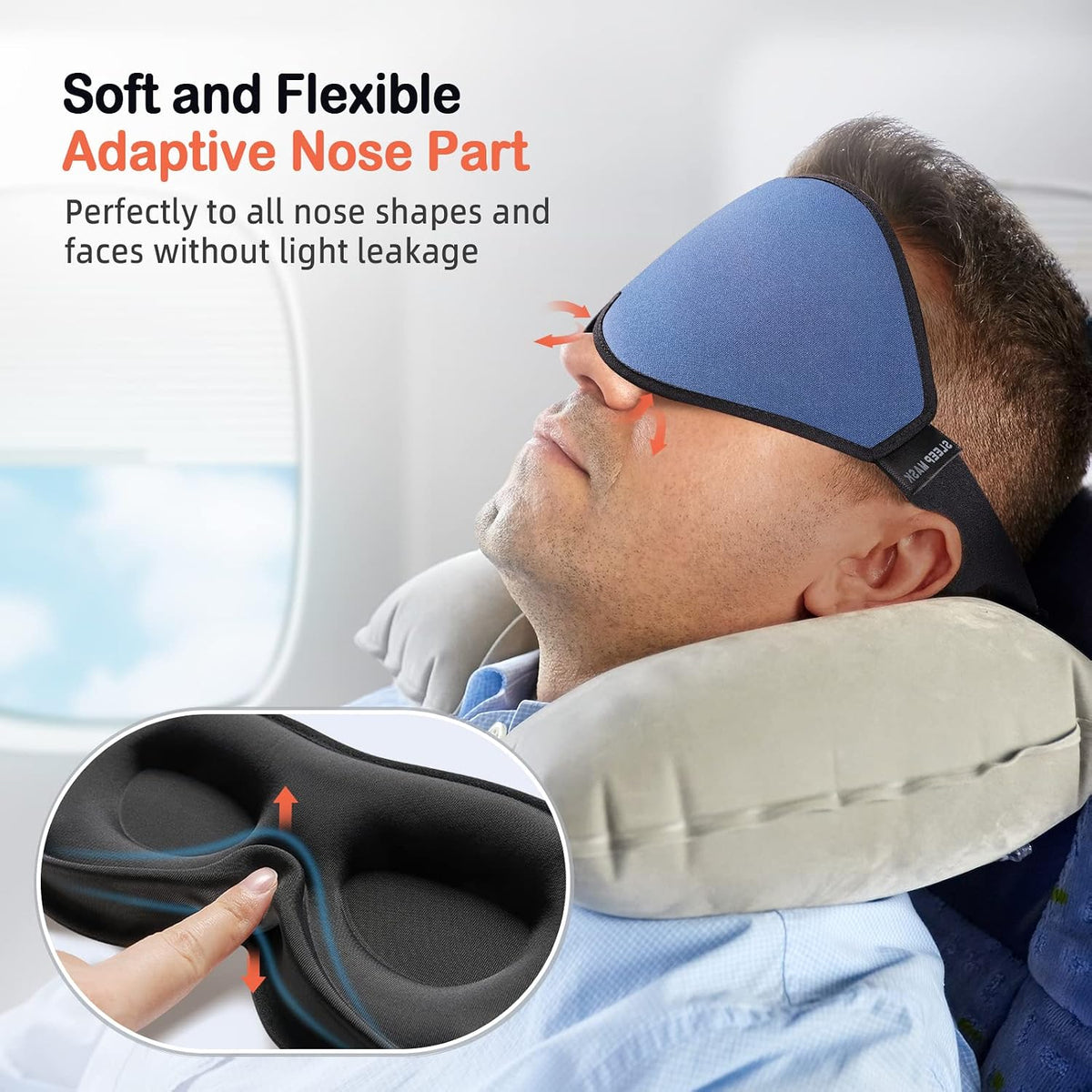Sleep Mask for Side Sleeper Women Men, Eye Mask for Sleeping