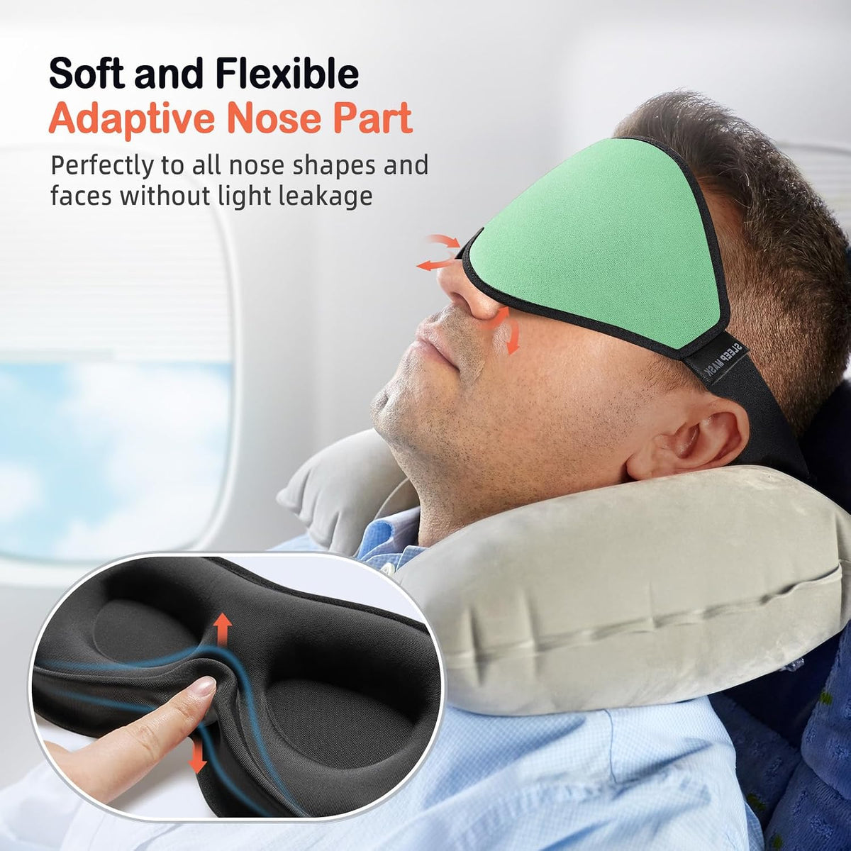 Sleep Mask for Side Sleeper Women Men, Eye Mask for Sleeping
