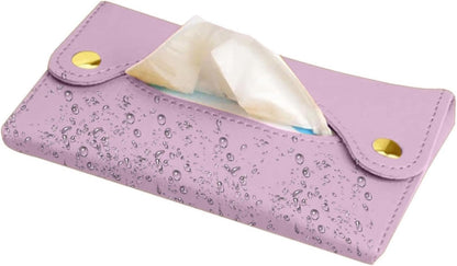 Purple Pocket Tissue Holder - Tissue Holder | Travel Pouch for Tissue | Pocket Paper Towel | Tissue Bag Holder | Paper Towel Pu Leather Case | Paper Box Bag | Tissue Storage Bag (Purple)