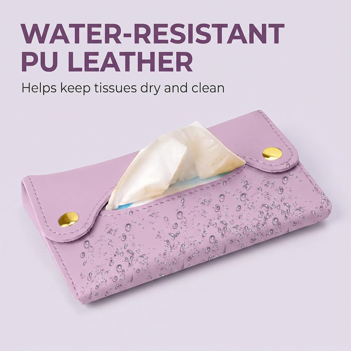 Purple Pocket Tissue Holder - Tissue Holder | Travel Pouch for Tissue | Pocket Paper Towel | Tissue Bag Holder | Paper Towel Pu Leather Case | Paper Box Bag | Tissue Storage Bag (Purple)