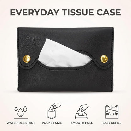 Purple Pocket Tissue Holder - Tissue Holder | Travel Pouch for Tissue | Pocket Paper Towel | Tissue Bag Holder | Paper Towel Pu Leather Case | Paper Box Bag | Tissue Storage Bag (Purple)